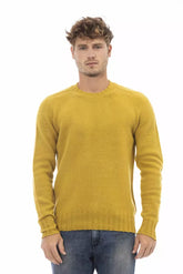 Alpha Studio Yellow Wool Men Sweater -   -  Alpha Studio.